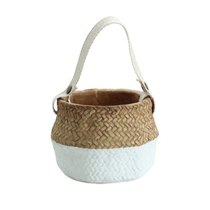 Vente en gros de pots de fleurs en ciment avec poignée en <span class=keywords><strong>bambou</strong></span> pour la décoration intérieure, bon <span class=keywords><strong>prix</strong></span> pour le jardinage. - Product Image 1