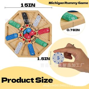 Jeu d'échecs et de cartes moderne et minimaliste en bois massif Michigan Lami, idéal pour les rassemblements familiaux et les parties multijoueurs. - Product Image 4