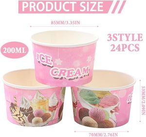 Gobelets à glace jetables en papier kraft de 4 oz à 16 oz avec couvercle et logo personnalisé pour les services de restauration et de livraison de nouilles - Product Image 2