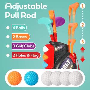 Ensemble de golf pour tout-petits garçons et filles, <span class=keywords><strong>chariot</strong></span> de golf amélioré pour enfants avec une conception unique de sangle d'épaule, jouets de golf pour l'intérieur et l'extérieur - Product Image 4