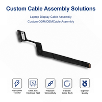 Kabel EDP Motherboard Laptop ke LCD 30Pin 0.5mm hingga 1.0mm 100 Ohm Perakitan Mikro Koaksial Kustom Full HD 1080P/4K 60Hz