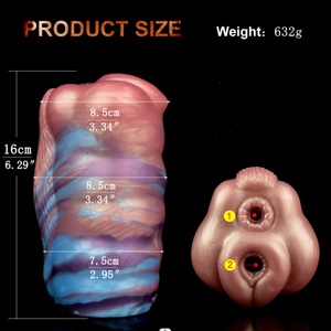 YOCY Male <b>Masturbators</b> Dual Channel Realistic Animal Silicone Masturbation Cup Vaginal Anal Sex Pocket Pussy Toys for Adult - Product Image 1