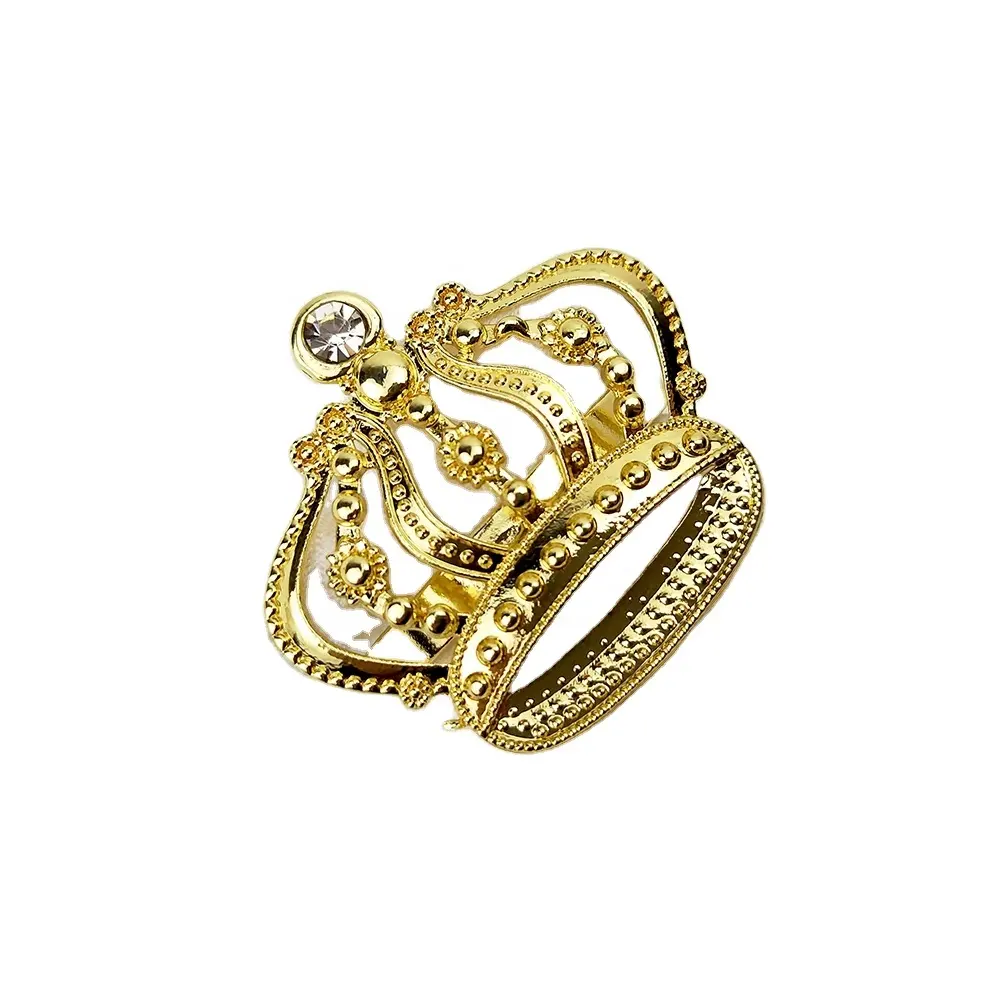 Большое Золотое кольцо для салфеток с короной