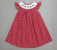 Set Pakaian Atasan Anak Motif Semangka Merah Polkadot Koleksi Musim Panas Gaun Pantai Lengan Ruffle