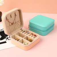 Petite boîte de rangement pour bijoux en cuir PU, portable, pour voyages, pour ranger les boucles d'oreilles