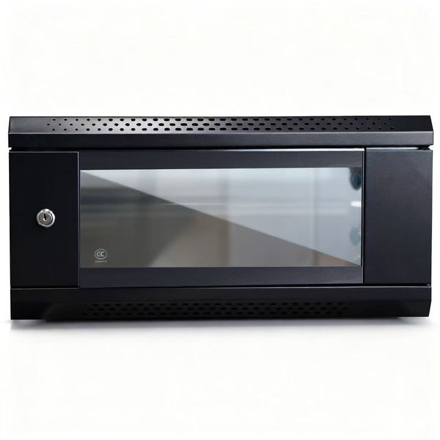 Professional 4U Wall Mounted Server Rack Cabinet 19" Network Enclosure with Glass Door Lockable Security IT Rack Case