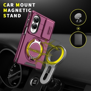 เคสโทรศัพท์แม่เหล็กแบบด้านสุดหรูสำหรับ Samsung Z Fold 8 Ultra 7 6 พร้อม 360 องศา °   ขาตั้งแบบวงแหวน ฝาปิดกล้องแบบเลื่อน ป้องกันการกระแทก - Product Image 2