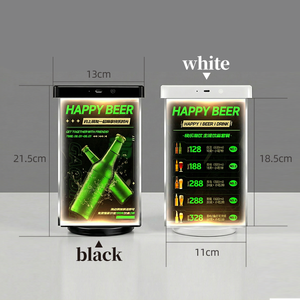 रिचार्जेबल रोटेटेबल मेम लाइट बॉक्स त्रिकोण बैकलिट ऐक्रेलिक डेस्क नेतृत्व संकेत प्रकाश बॉक्स - Product Image 2