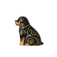 Urne funéraire en céramique pour animaux de compagnie avec logo personnalisé et design géométrique, pour cendres de chien, récipient commémoratif, récipient de crémation moderne et minimaliste