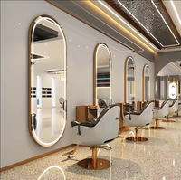 Miroir de salon de coiffure à LED, grand miroir mural de style barbier, pour le maquillage et la beauté, vente chaude
