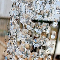 Guirlande en cristal de verre faite à la main, écologique, pour décoration de mariage, fête, mandap, fournitures pour événements, lustre suspendu, chaîne perlée