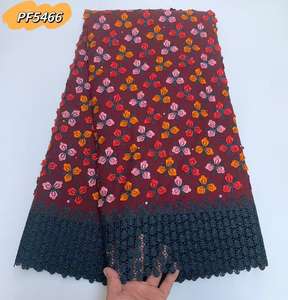 2025 saf pamuk nijerya İsviçre isviçre vual dantel yüksek kalite afrika pamuk pembe işlemeli pamuk dantel elbise bayanlar - Product Image 3