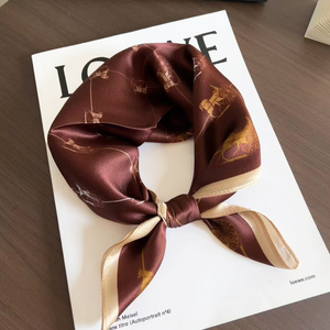 Écharpe en <span class=keywords><strong>soie</strong></span> de mûrier 100% de haute qualité, 53 cm, petite écharpe, marque de luxe, écharpe imprimée, écharpe en <span class=keywords><strong>soie</strong></span> pour femmes - Product Image 4