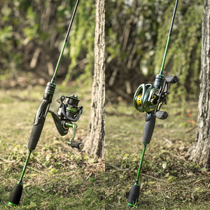 คันเบ็ดตกปลา Flying Heron Ultralight Lure Rod คาร์บอนทั้งหมด แบบอัลตร้าซอฟท์ สำหรับตกปลาในลำธาร ความไวสูง สำหรับตกปลาในน้ำจืด ด้ามจับสีดำเขียว - Product Image 1
