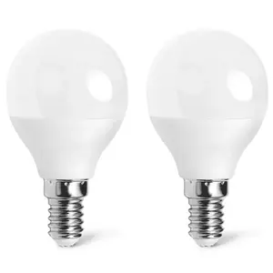 Bombilla LED G45 E14 4W, 2 piezas, eficiencia energética, iluminación cálida, ideal para lámparas decorativas y de mesa. - Product Image 1