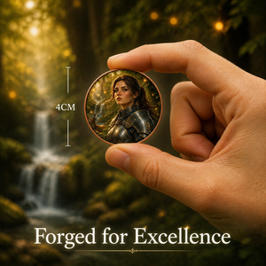 Pièce commémorative Valiant Legacy - Pièce de collection en cuivre de 40 mm représentant un guerrier - Pièce d'art avec déesse héroïque pour cadeau et décoration - Product Image 3