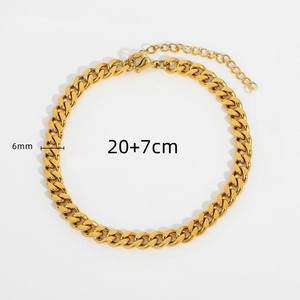 2023 acier inoxydable non terni bijoux imperméables plaqué or 18 carats chevilles <span class=keywords><strong>gourmette</strong></span> Hiphop cubain lien chaîne <span class=keywords><strong>cheville</strong></span> pour femmes - Product Image 6