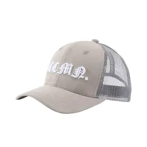 Grosir kustom 6 panel bordir 3d topi trucker jala topi baseball logo kustom topi trucker suede hip hop