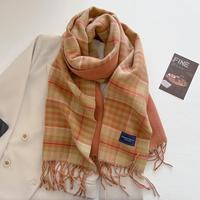 Haut de gamme automne hiver nouvelle atmosphère coréenne cou écharpe chaude frange châle à carreaux idéal pour les voyages de vacances et les rassemblements en soirée