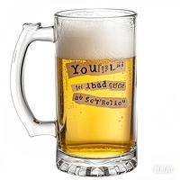 Vente en gros de mugs à bière classiques personnalisés de 16 oz, verres à bière, verres à bière avec poignée