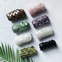 Nouvel Arrivage OEM Fournisseur d'Or Masque pour les yeux en pierre de jade, Masque pour les yeux et le visage en jade, Pierres de guérison en cristal, Masque pour les yeux en cristal de quartz clair