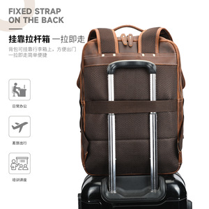 Dropshipping Shopify Crazy Horse Leather Men <b>Backpack</b> Head Layer Cowhide Premium Outdoor Travel Rucksack Large Capacity - Product Image 6
