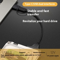 Adaptador USB 3.0 Tipo-C a SATA 2 en 1, Cable de Datos Externo Blindado de 22 Pines para Disco Duro de Computadora (SSD HDD)