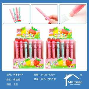 Sliding Eraser 36 Pcs Strawberry Design For Kids School Use - Product Image 3