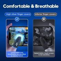 Manchettes de doigts pour jeux vidéo plaquées argent, absorbant la transpiration et antidérapantes, conçues spécifiquement pour les jeux e-sport.