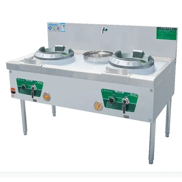 Factory direkt verkauf edelstahl Kitchen Equipment 1-2-3 Burner große Gas Wok Range For kommerziellen Cooking gas herd