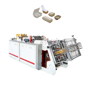 DAKIOU Fully Automatic Machinery For 8 Corners Gluing Hamburger Box Making Carton Erecting Packing Machine