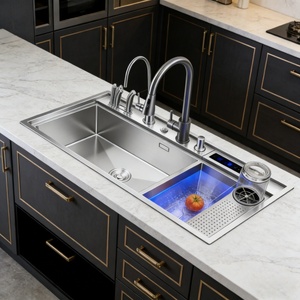 Nuevo Fregadero de Cocina Inteligente Moderno Multifuncional Negro con Control Táctil Multifunción y Rejilla de Secado Integrada <span class=keywords><strong>para</strong></span> Hogares Contemporáneos - Product Image 2