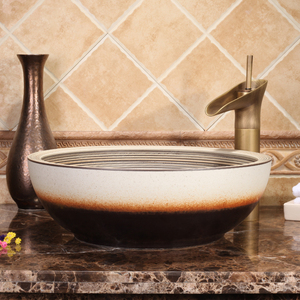 Venta al por mayor decorativo guardarropa sombra blanco mate encimera lavado de pelo lavabo redondo baño lavabo cuenco de cerámica - Product Image 6