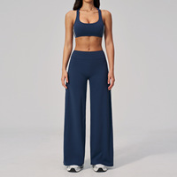 Ensemble de yoga sans couture écologique respirant à rayures personnalisées extensible dans quatre directions pour femme, short taille haute en maille et crop top XS-XXL