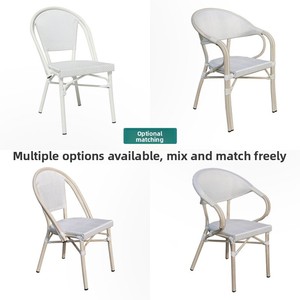 Chaise d'extérieur individuelle en rotin tressé, design moderne et minimaliste, en PE, pour cour, café, salon de thé, patio, hôtel, balcon - Product Image 5