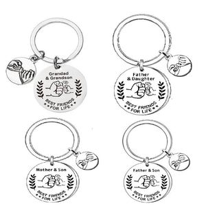 Cadeaux de famille meilleurs <span class=keywords><strong>amis</strong></span> <span class=keywords><strong>pour</strong></span> <span class=keywords><strong>la</strong></span> <span class=keywords><strong>vie</strong></span> porte-clés en acier inoxydable porte-clés en métal mère père fils fille grand-père petit-fils Keychai - Product Image 2