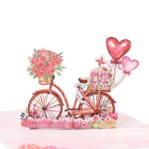 Hot Sale New Arrival Custom Handmade Valentine's Day 3D Pop Up Greeting Cards