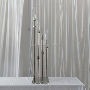 <span class=keywords><strong>Bougeoir</strong></span> en métal et verre à 8 bras de couleur personnalisée centre de table de mariage - Product Image 4