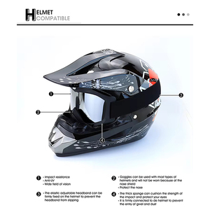 Tùy chỉnh Motocross Kính UV400 bảo vệ Windproof PC khung Mũ bảo hiểm chống <span class=keywords><strong>s</strong></span>ương mù Tính năng ống kính phân cực an toàn xe máy <span class=keywords><strong>Googles</strong></span> - Product Image 2