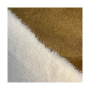 100% Polyester Knitted Soft Faux Fur Suede Bonded Mink Fox Fabric Thick Density Plain Pattern Garment