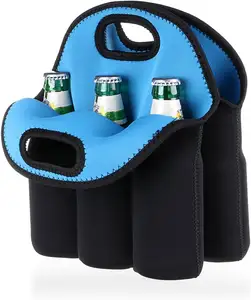 Bolsa refrigeradora BSLN de neoprene com 6 pacotes, suporte para garrafa de água e cerveja, bolsa térmica com alça segura para viagens