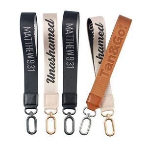 Custom Logo <b>Lanyard</b> Woven Embroidered Short Keychain Motorcycle Wrist <b>Lanyards</b> With High Quality Spring Hook - Product Image 6