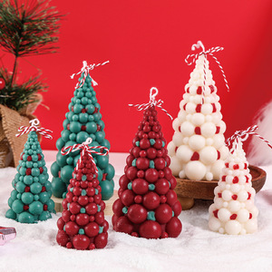 3D Bubble Christmas Tree Scented Soy Wax Candle Hand‑crafted Xmas Figurine Candle Holiday <b>Table</b> Home Decor Gift - Product Image 4