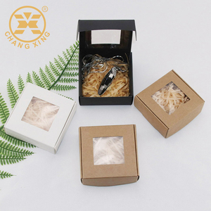 Cổ nhỏ vuông các tông gấp mỹ phẩm nhỏ Quà Tặng Kraft hộp giấy với cửa sổ - Product Image 6