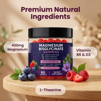 Gummies au complexe de bisglycinate de magnésium avec vitamines B6, D3, L-théanine, Ashwagandha et GABA pour le soutien du sommeil