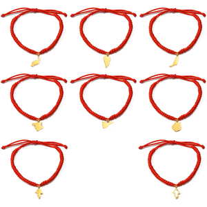 (1 Stück) Spanien Kanarische Inseln <span class=keywords><strong>Mallorca</strong></span> La Palma mit roten Seilarmbändern für Frauen und Mädchen, kanarischer Armreif, Schmuck # 559262 - Product Image 1