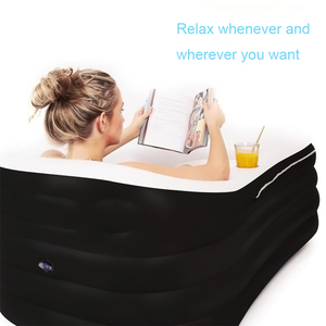 Grande <span class=keywords><strong>baignoire</strong></span> <span class=keywords><strong>pliable</strong></span> de trempage de glace Portable autoportante en PVC noir de <span class=keywords><strong>haute</strong></span> qualité pour adultes homme de sport - Product Image 2