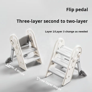 Taburete multifuncional para niños pequeños, torre de aprendizaje para niños, taburete antideslizante para inodoro, taburete plegable de plástico de varias alturas, 2 3 escalones, escalera - Product Image 3