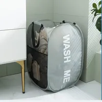 Panier à linge portable ménage vêtements sales maille boîte de rangement pliante 36x58cm