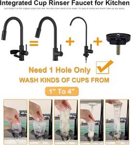 Grifo de Cocina con Rotación de 360°, 3 Modos, Rociador Extraíble, Monomando, Arco Alto, Montado en Cubierta, Moderno - Product Image 6